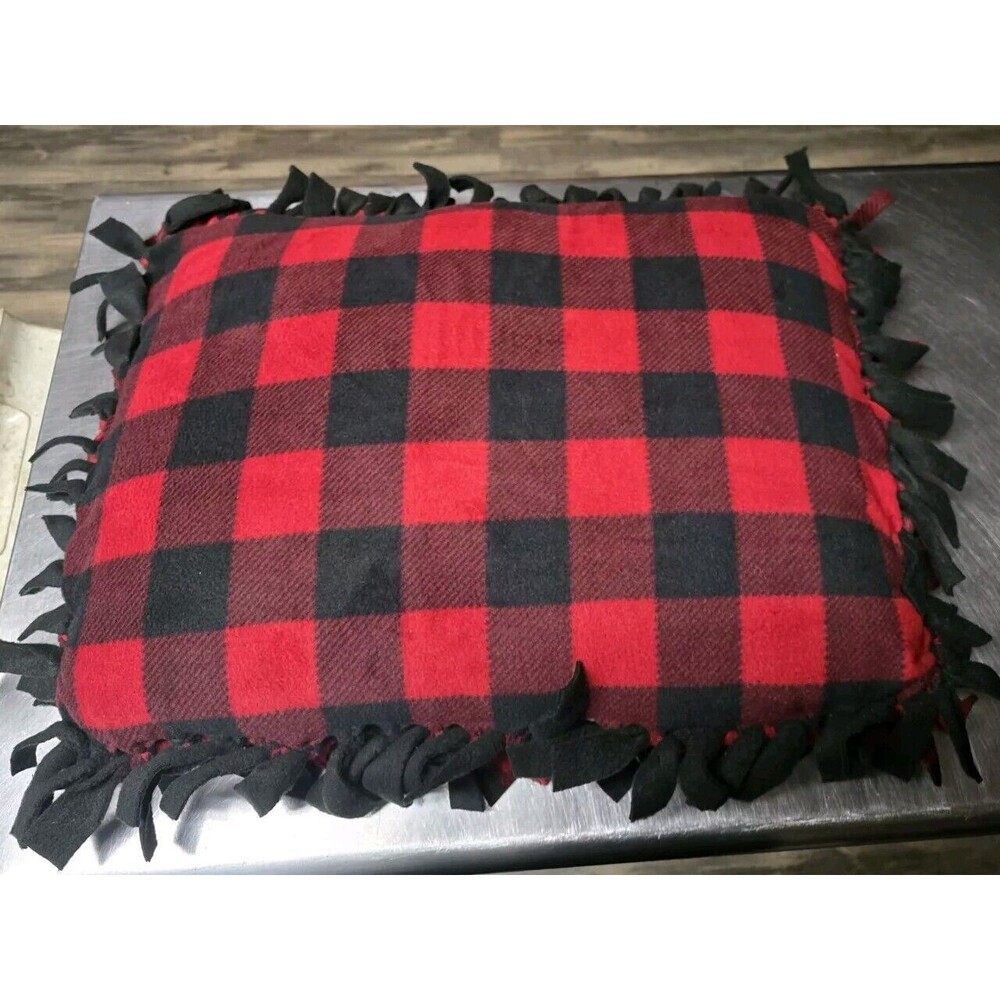 Handmade Pet Bed Red Buffalo Plaid